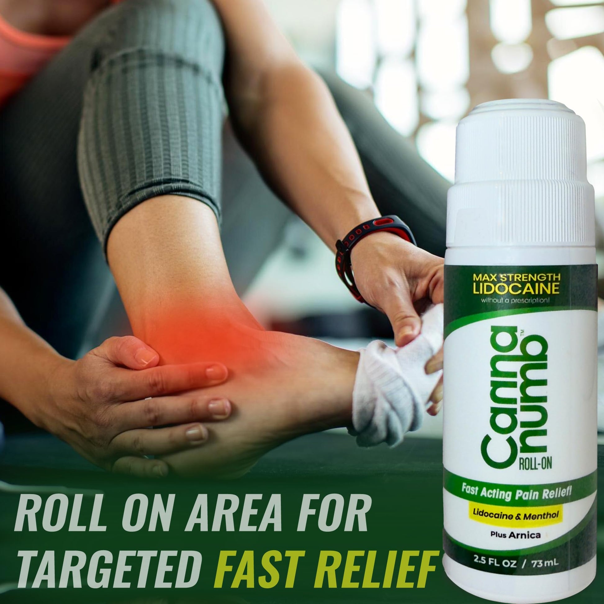 Cannanumb Pain Relief Roll On with Lidocaine, Fast Acting Pain Relief with Arnica + Boswellia + Menthol - 2.5oz CannanumbAu supplements