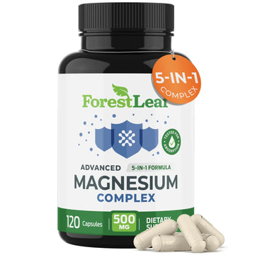ForestLeaf Magnesium Complex for Women and Men - 500mg Magnesium Supplement for Sleep - 5-in-1 Chelated Magnesium Citrate, Bisglycinate, Malate, Taurate, Oxide (120 Ct) ForestLeafAu supplements