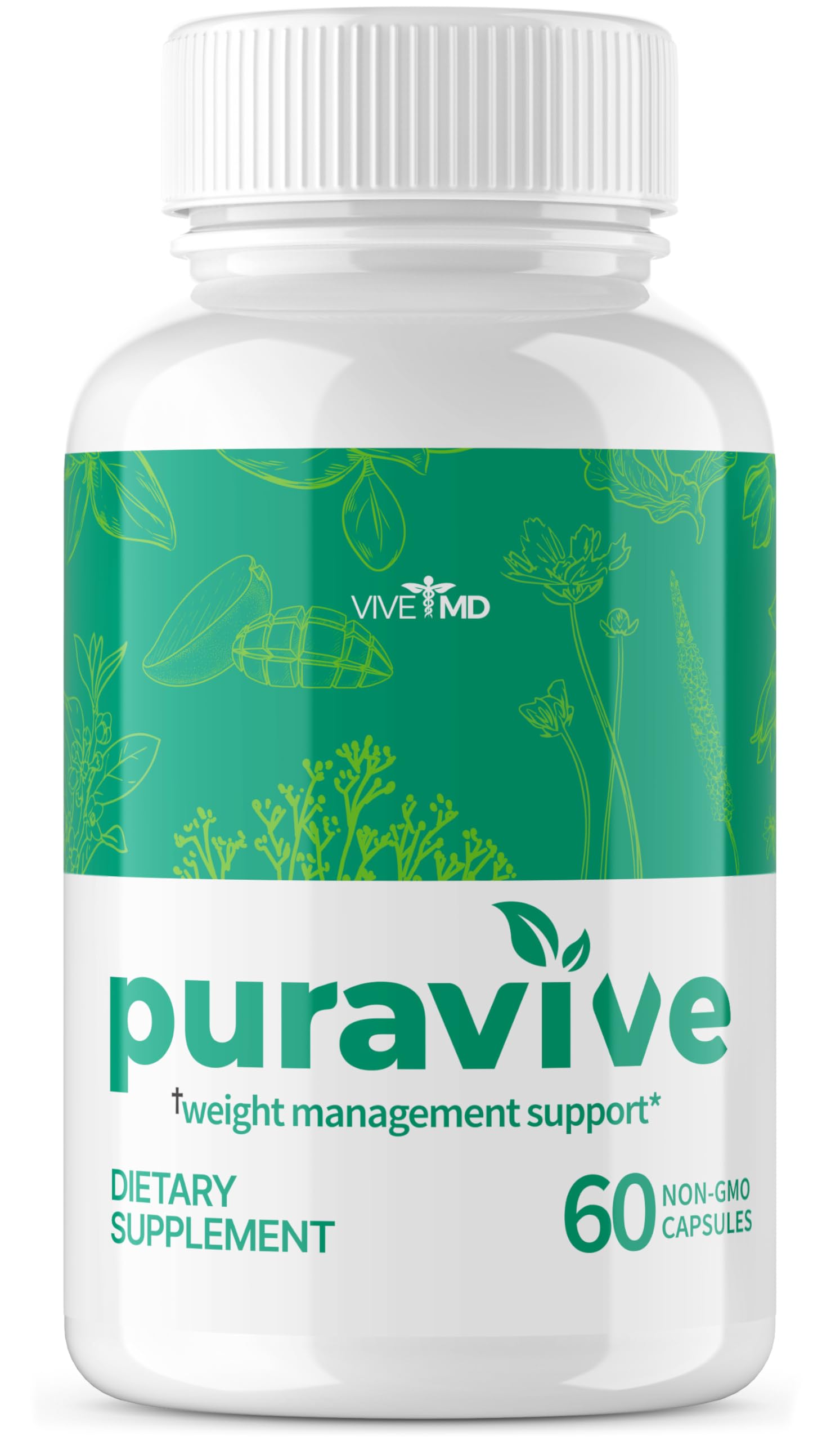 VIVE MD Puravive Premium Weight Management Capsules - Advanced Formula with 60 Non VIVE MDAu supplements