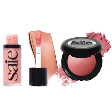 Saie Cheek Flush Duo - Dew Liquid Blush (.40 oz, Rosy), SuperSuede Baked Powder Blush (.01 oz, Mia) - Layerable, Skin-Nourishing Blushes for a Seamless Radiant Finish SaieAu supplements