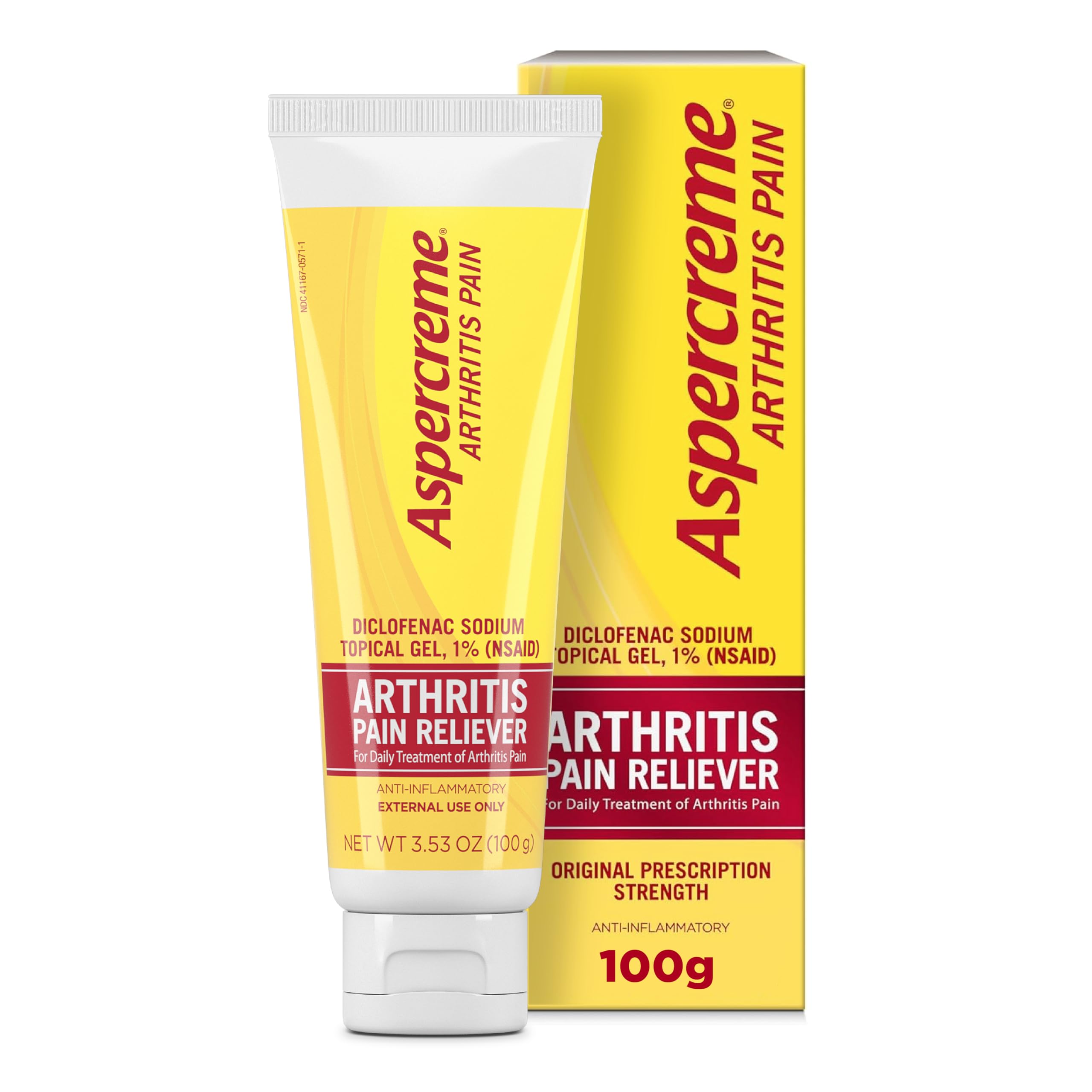 Aspercreme Arthritis Pain Relief Gel for Arthritis & Joint Pain, Non-steroidal Anti-inflammatory Topical Gel with Max-Strength Diclofenac Sodium, 100 g AspercremeAu supplements
