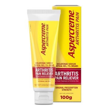Aspercreme Arthritis Pain Relief Gel for Arthritis & Joint Pain, Non-steroidal Anti-inflammatory Topical Gel with Max-Strength Diclofenac Sodium, 100 g AspercremeAu supplements