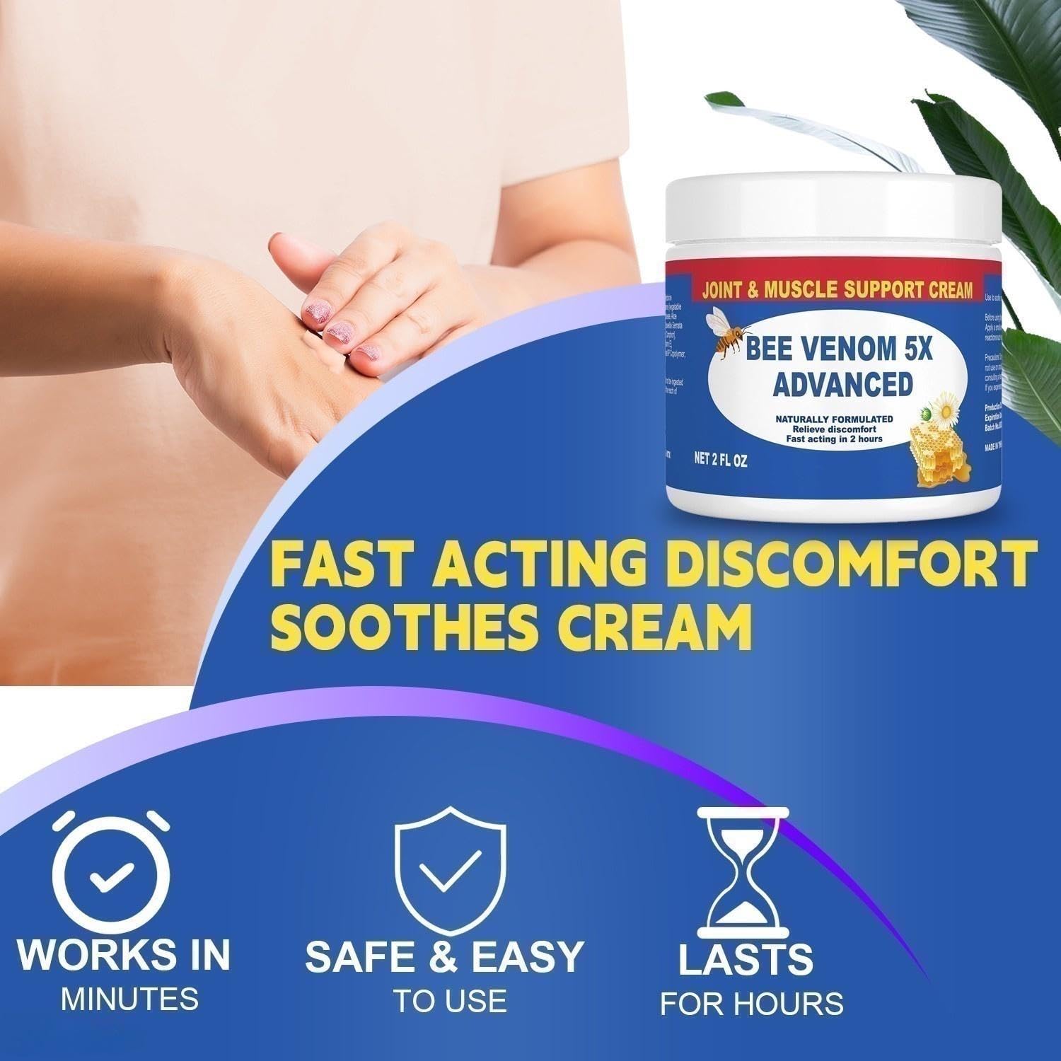 JOYFULART Zealand Bee Venom Serum Gel, Professional for Joint, Muscle, Bone Cream, 24h Fast Release, Soothing Powerful for Back, Neck, Hand, Foot, Knee, Muscle, Shoulder, Hip, Nerve JOYFULARTAu supplements