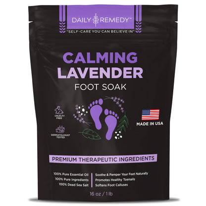 Calming Lavender Foot Soak with Epsom Salt, Made in USA, Foot Soak Soothes Sore Tired DAILY REMEDYUS supplements