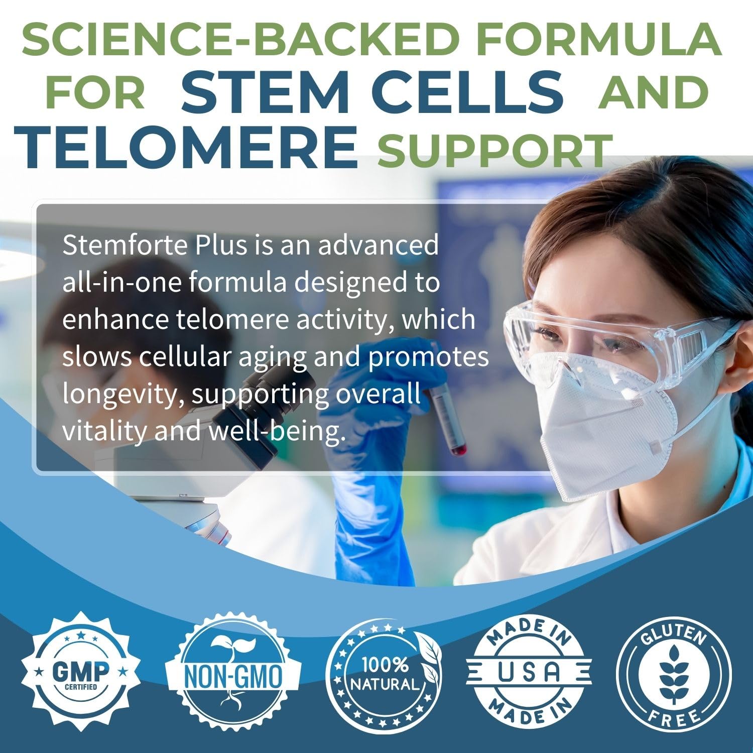 NuVi Global Stemforte Plus Stem Cell and Telomere Supplements – Cell Regeneration, Cell Growth & Telomere Support for Healthy Aging & Cellular Health – 90 Capsules for Men & Women NuVi GlobalAu supplements