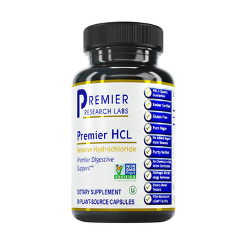 Premier Research Labs Premier HCL - Betaine HCL, Betaine Hydrochloride Supplement for Optimal Digestive Function, Nutrient Absorption, Betaine-HCL for Low Stomach Acid- 90 Vegetarian Capsules Premier Research LabsAu supplements