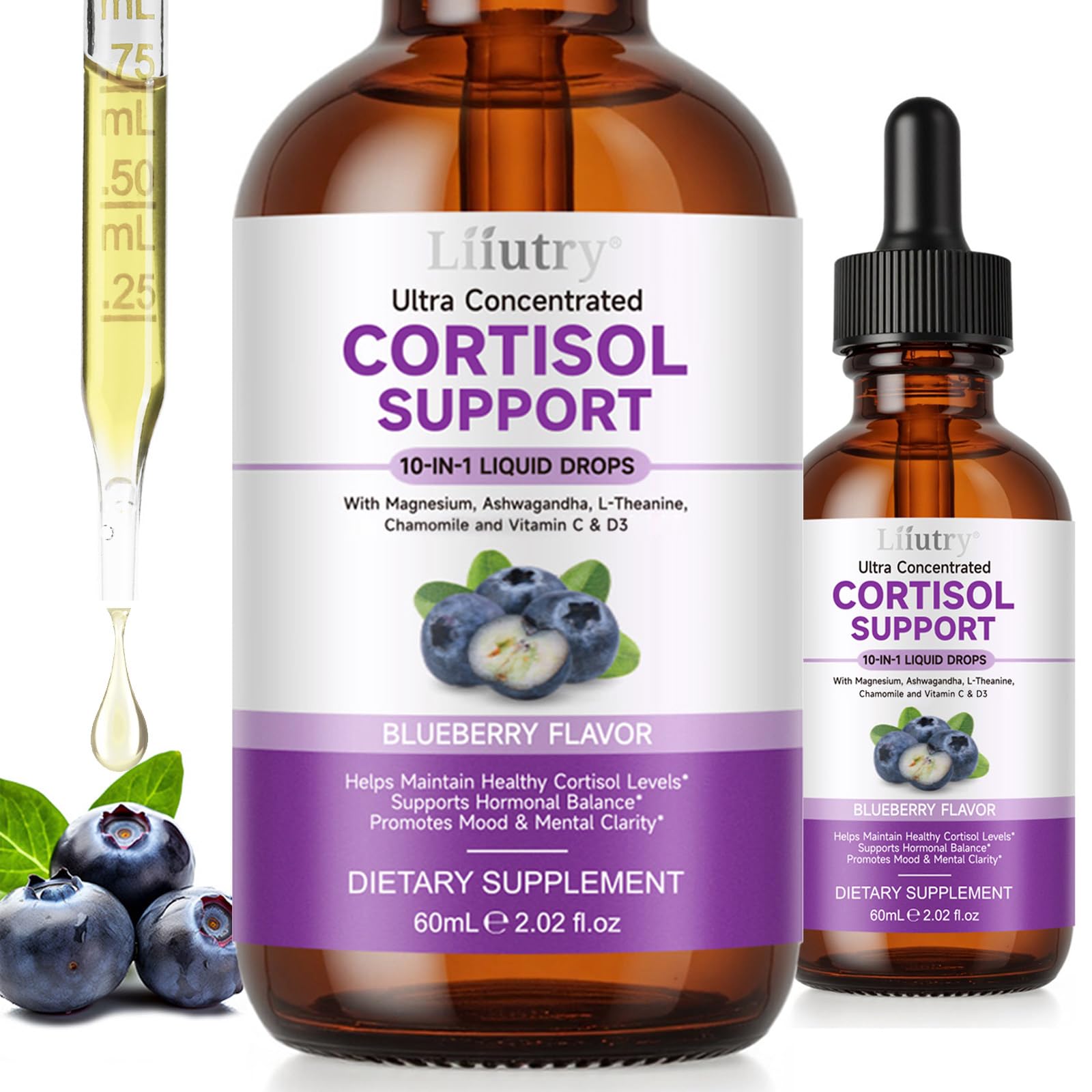 Cortisol Supplements for Women & Men, Cortisol Reducer 10 In 1 Cortisol Detox Liquid Drops with Magnesium, Ashwagandha, L-Theanine Liquid Drops, Hormone Balanced,Promotes Mood & Mental Clarity 2 Fl.Oz QZFICNJYAu supplements