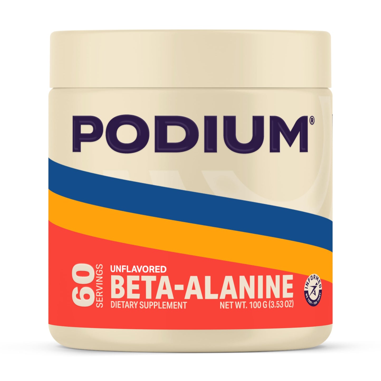 Podium Nutrition, Solos | Beta Alanine, 60 Servings, Unflavored, Boost Athletic Performance Podium NutritionUS supplements