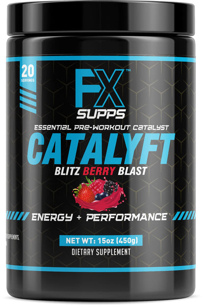 FX Supps Catalyft Pre-Workout PowderDrink for Men and Women Blitz Berry Blast Dietary FXSUPPSUS supplements