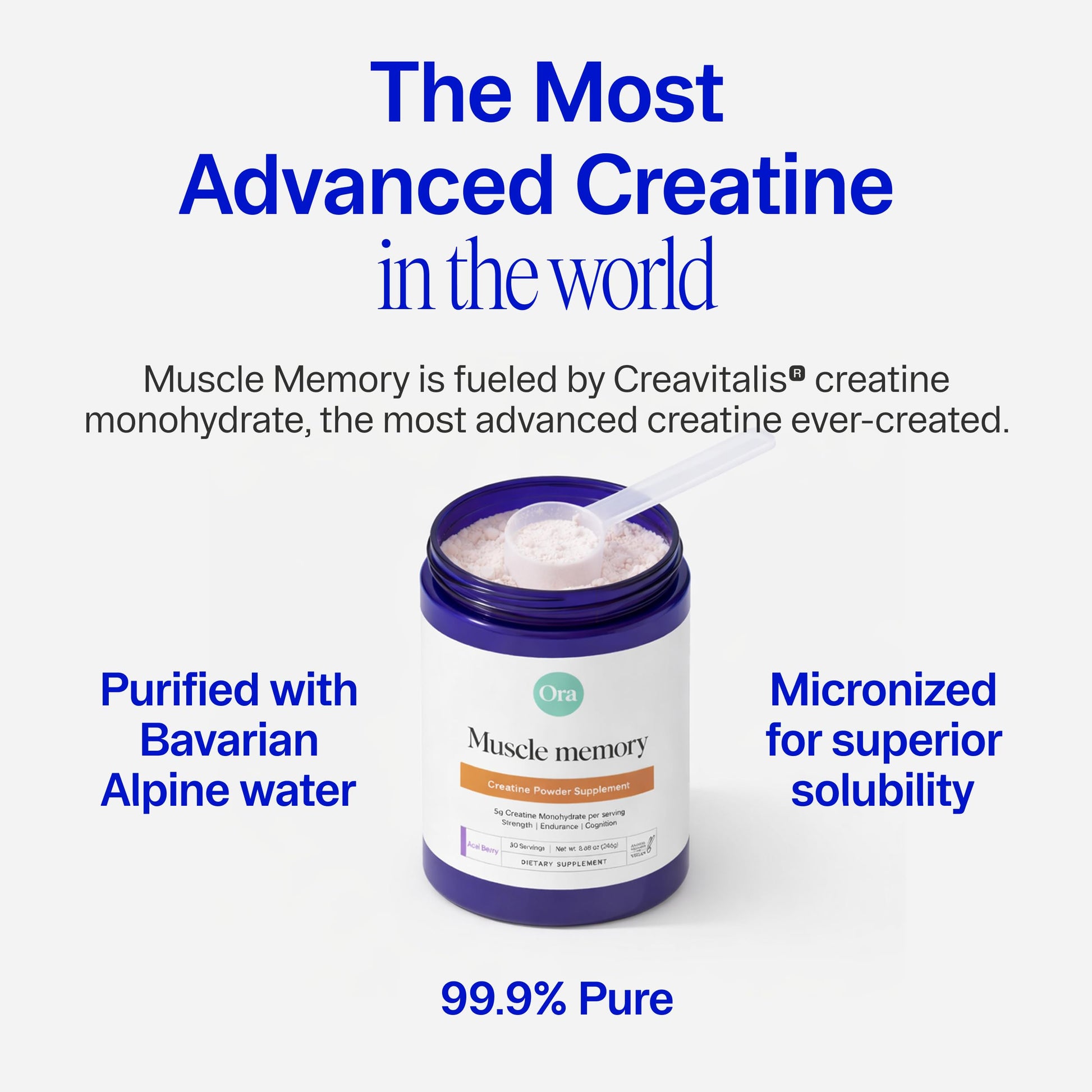 Ora Organic Creatine Monohydrate Powder - German-Sourced Creavitalis for Strength, elevATP for Energy, D-Ribose & Taurine for Recovery - Creatine for Women & Men - Acai Berry Flavor, 30 Servings Ora OrganicAu supplements