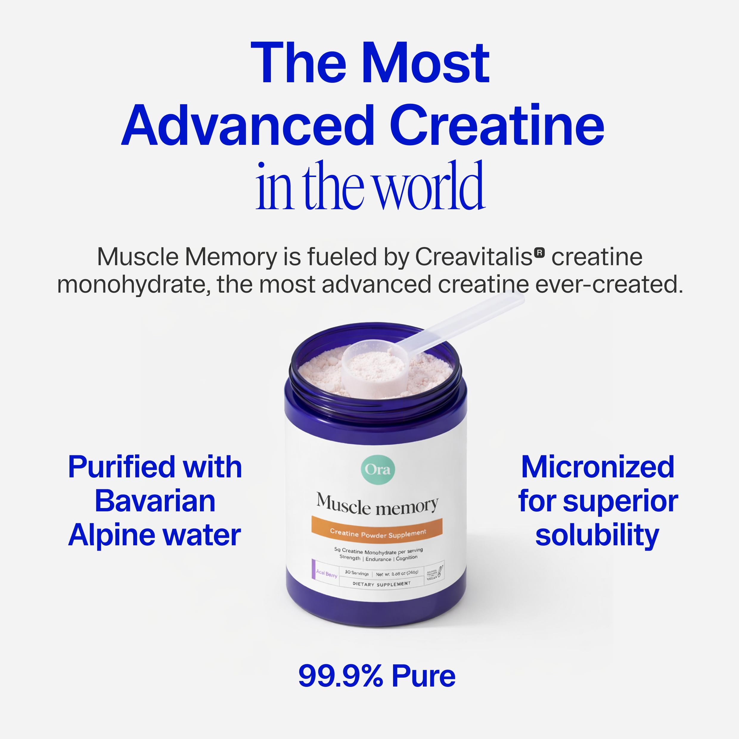 Ora Organic Creatine Monohydrate Powder - German-Sourced Creavitalis for Strength, elevATP for Energy, D-Ribose & Taurine for Recovery - Creatine for Women & Men - Acai Berry Flavor, 30 Servings Ora OrganicAu supplements