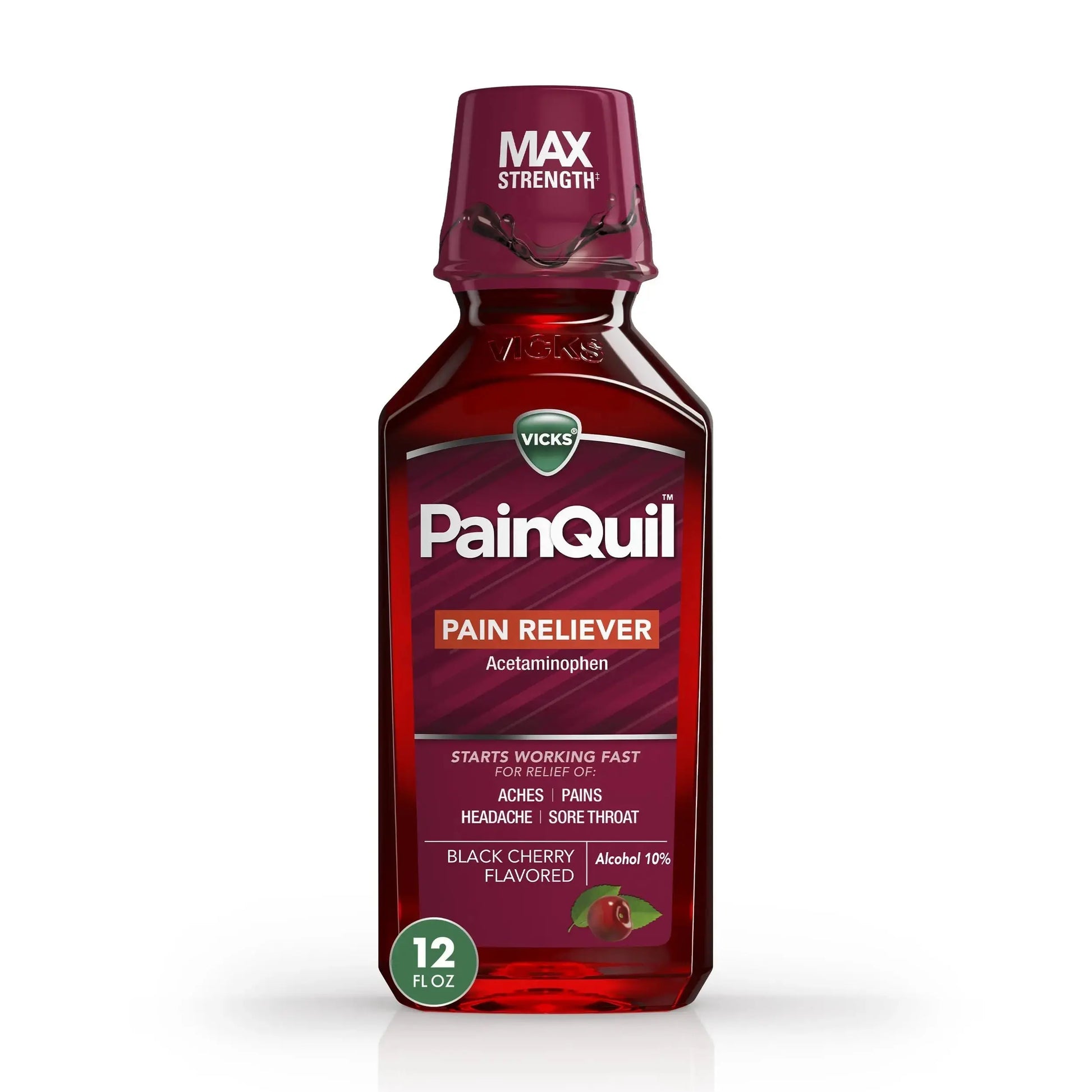 Vicks PainQuil Pain Relief Acetaminophen 1000mg Max Strength‡ Adult Pain Reliever Liquid 12oz, Backache Headache Relief, 1 Daytime Pain Reliever VicksAu supplements