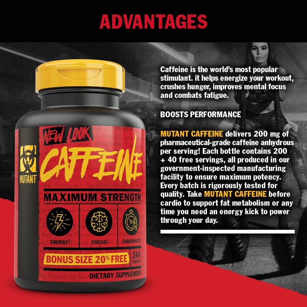 Mutant Caffeine - Pure, Restore Mental Alertness or Wakefulness When Fatigued MutantUS supplements