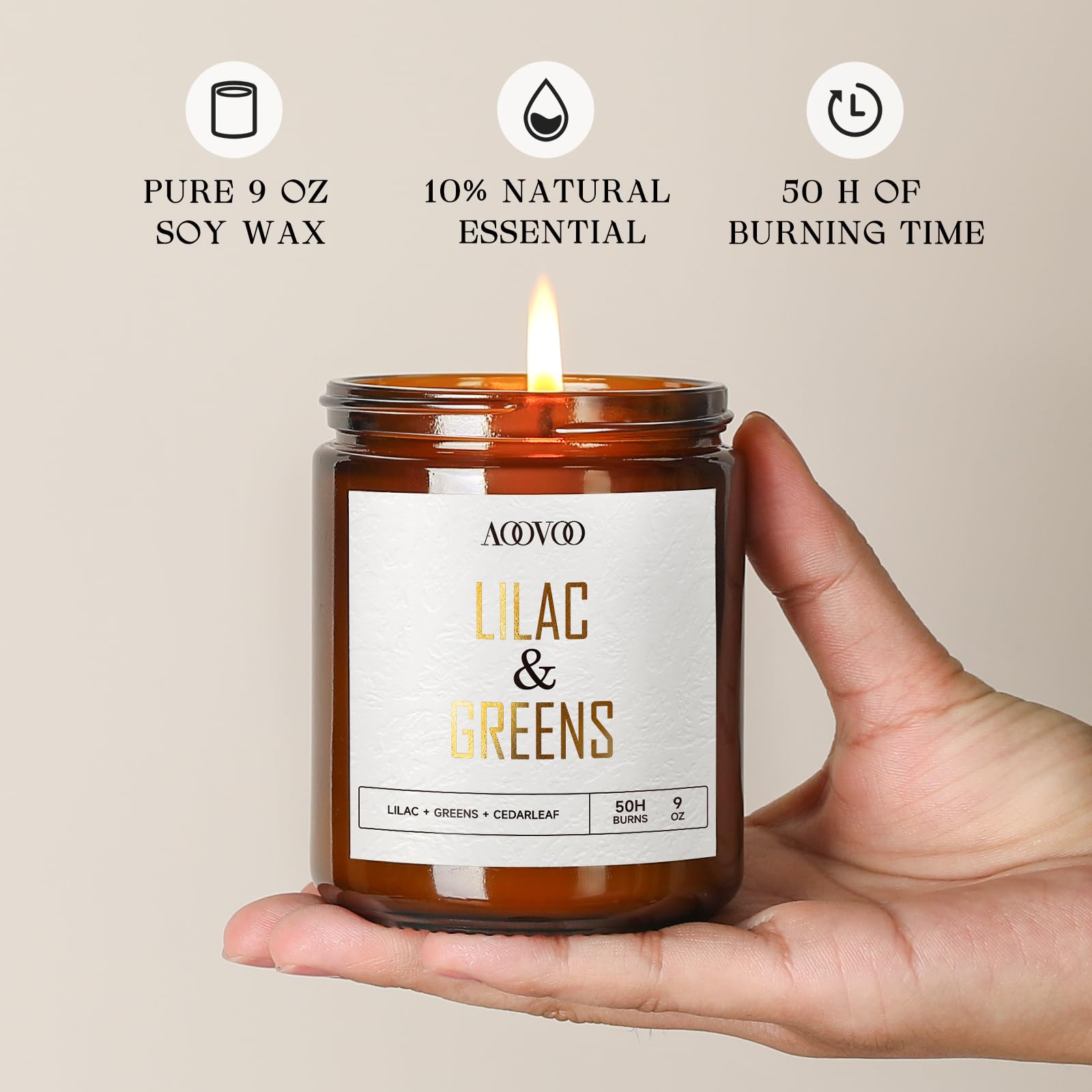 AOOVOO Lilac Candle, Candles Gifts for Women, Green Leaves Lilac Candle, Scented Candle AOOVOOAu supplements
