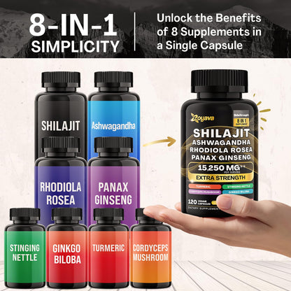 Zoyava Shilajit 9000MG Radiant Health Blend Ashwagandha 2000MG Rhodiola Rosea ZoyavaUS supplements