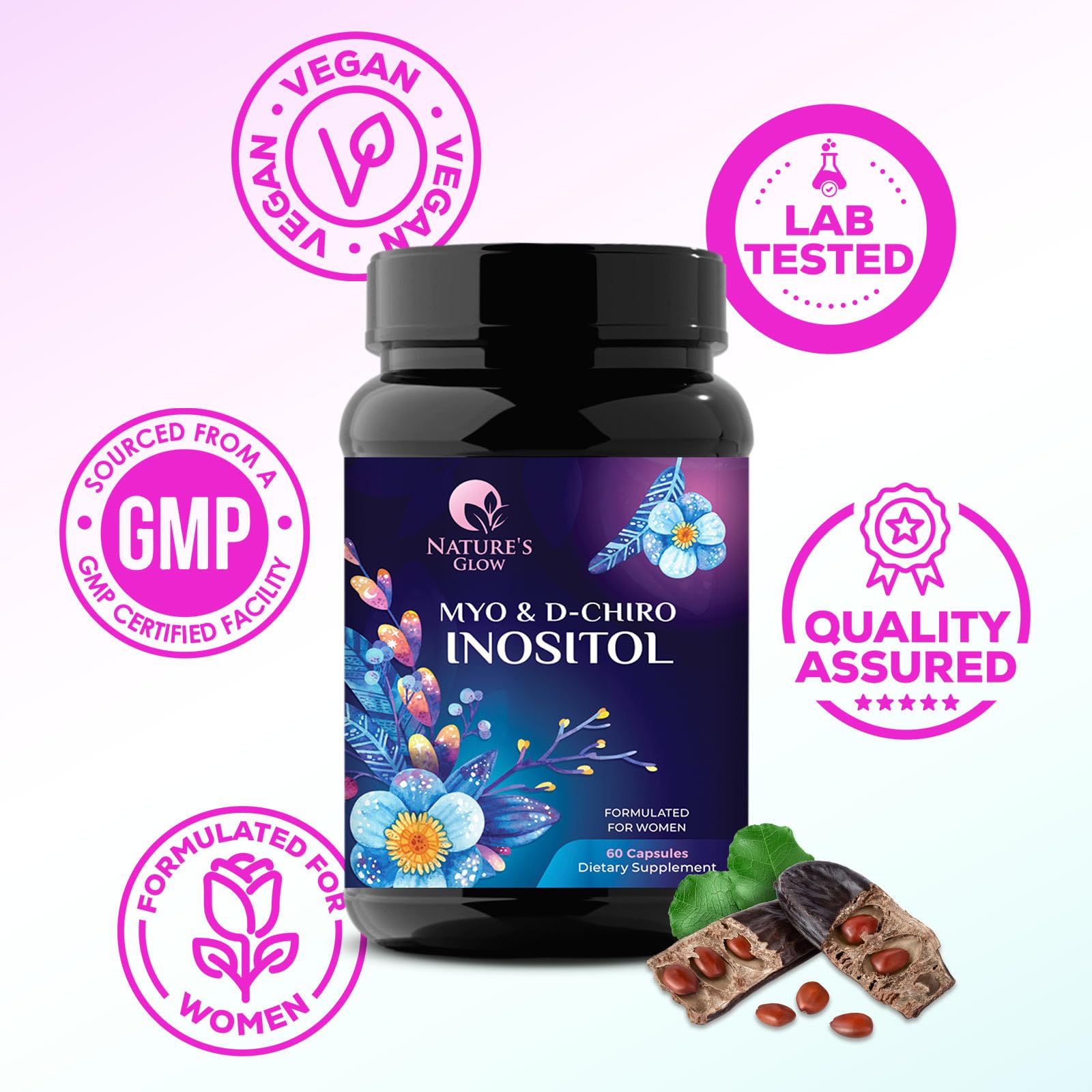 Myo-Inositol & D-Chiro Inositol Blend - 30 Day Supply, Premium 40:1 Ratio, Hormone Sup Nature's GlowUS supplements