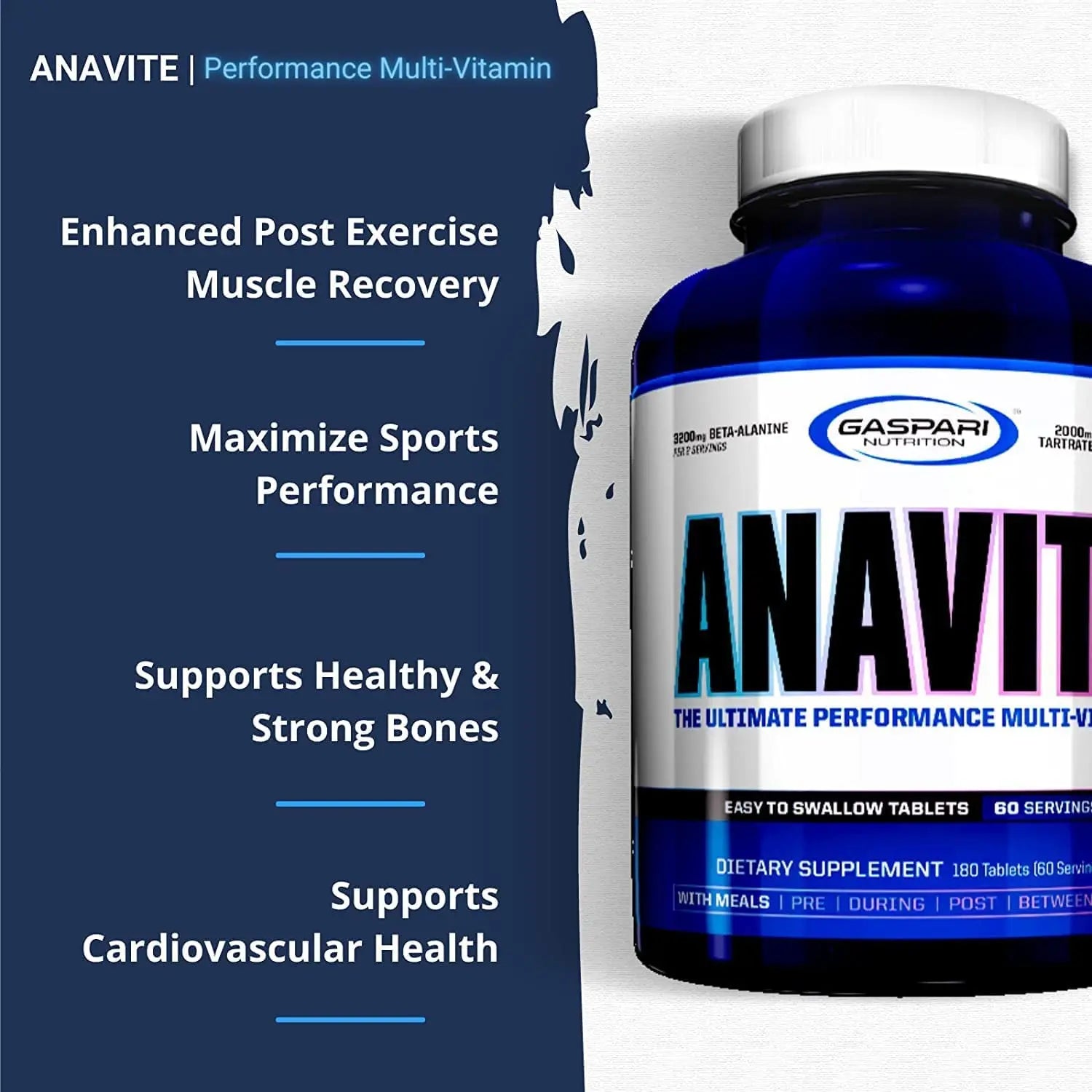 Gaspari Nutrition Anavite, Full Spectrum Multi-Vitamin Packs, Anavite Multivitamins, CLA, Omega 3s, Proven Gut, and Proven Liver Detox Gaspari NutritionAu supplements