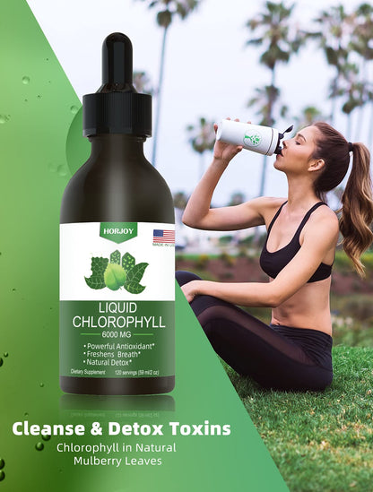 Chlorophyll Liquid Drops - 100% Natural Energy Booster and Immune Support - Internal HorjoyUS supplements