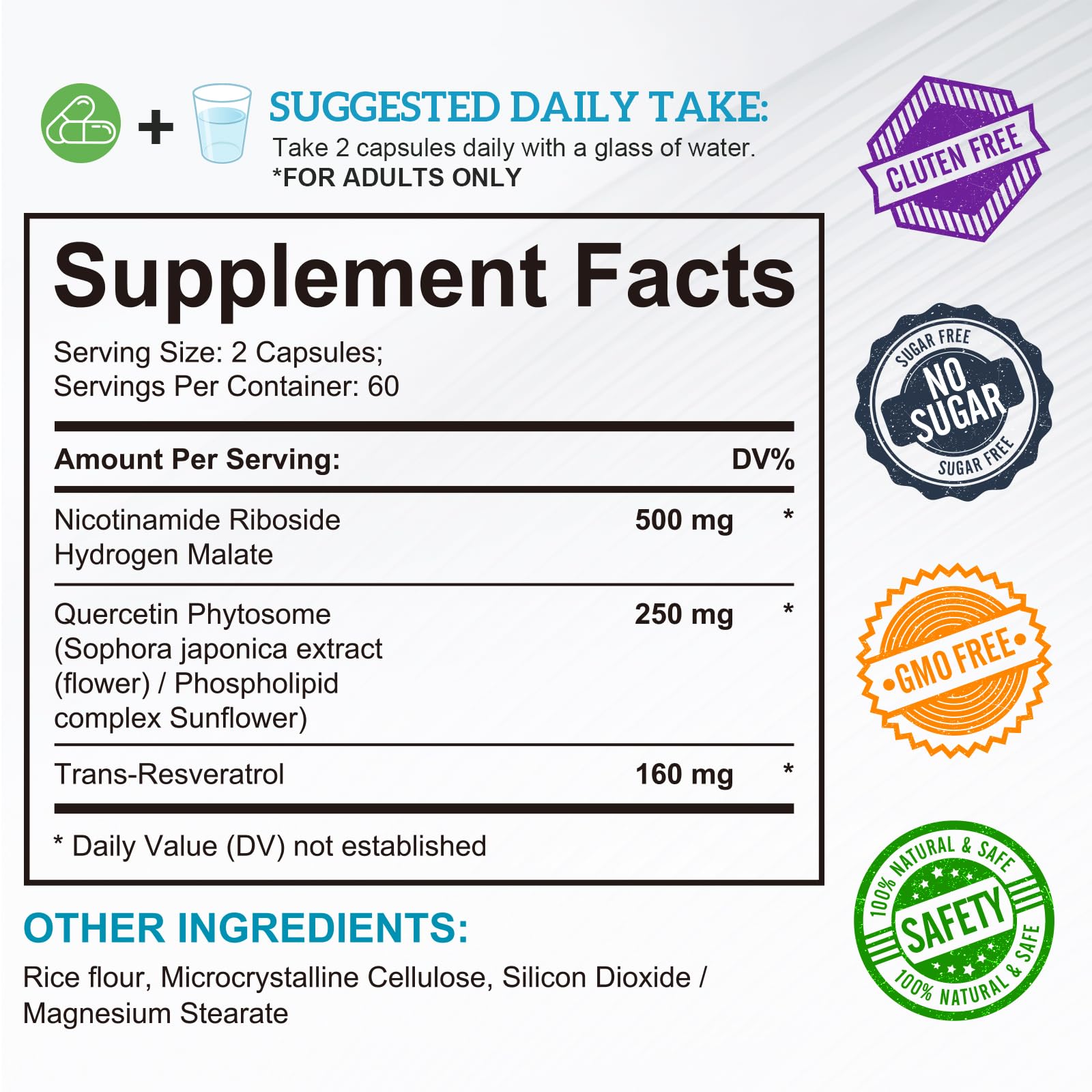 Daiasns NAD Supplement for Men and Women - Liposomal Nicotinamide Riboside, Quercetin, NAD+ Supplement with Resveratrol 910mg - Supports Muscle, Brain, Energy, 120 Capsules DaiasnsAu supplements