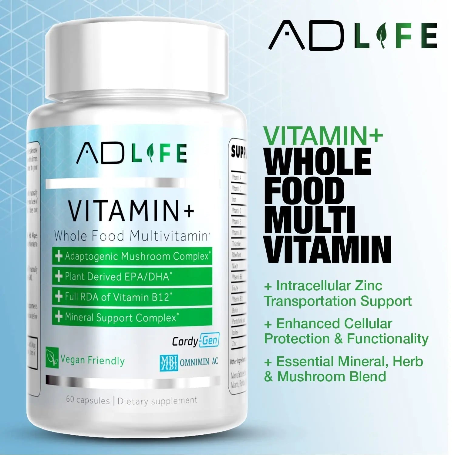 Project AD Vitamin+ Multimineral Multivitamin Supplement Complete Antioxidant, Energy & Immune Support. (60 Servings) PROJECT AD LLCAu supplements
