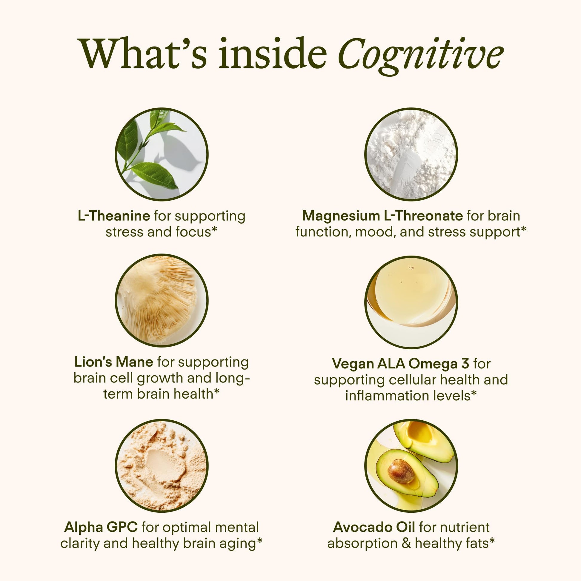 Sunny Within - Brain Health Supplement - Magnesium L-Threonate from Magtein®, Lion’s Mane, Alpha GPC, L-Theanine, ALA & Avocado Oil - Focus, Mood & Memory Support* - 30 Daily Vegan Pouches Sunny WithinAu supplements