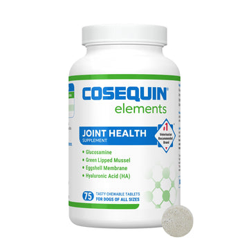 Nutramax Cosequin Elements Dog Joint Health Supplement with Glucosamine, Green Lipped Mussel, Omega-3s, Eggshell Membrane, Hyaluronic Acid, & Postbiotics, 75 Tasty Chewable Tablets for Dogs Nutramax LaboratoriesAu supplements