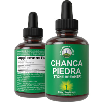 Chanca Piedra Liquid Drops. Stone Breaker - Advanced Kidney Stones Dissolver & Gallbladder Cleanse Support Supplement. USA Tested Chanca-Piedra Stonebreaker. Sugar Free, Gluten Free, Herbal Tincture Peak PerformanceAu supplements