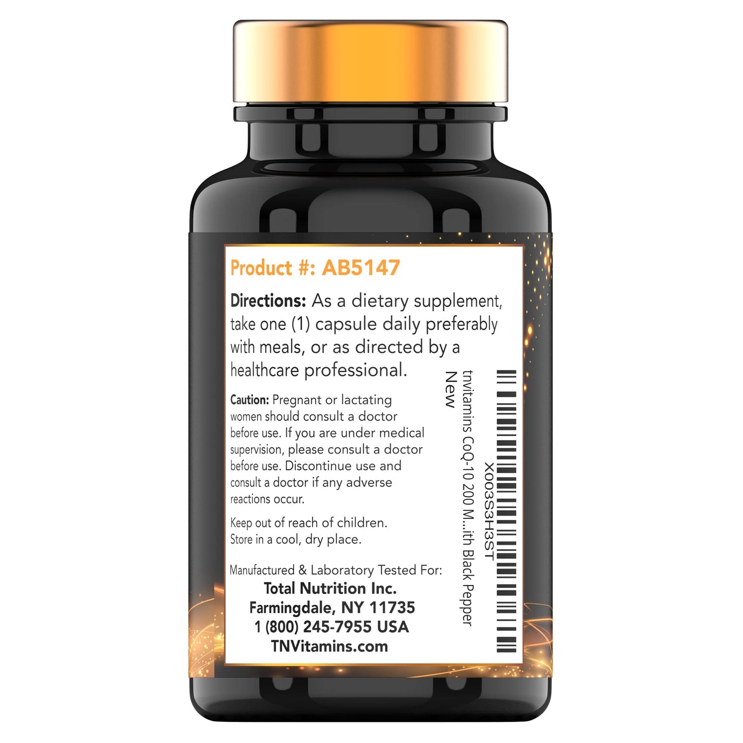 tnvitamins Ultra Potent CoQ-10 200 MG - 150 Capsules with Black Pepper Extract tnvitaminsUS supplements