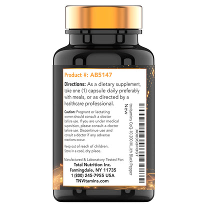 tnvitamins Ultra Potent CoQ-10 200 MG - 150 Capsules with Black Pepper Extract tnvitaminsUS supplements