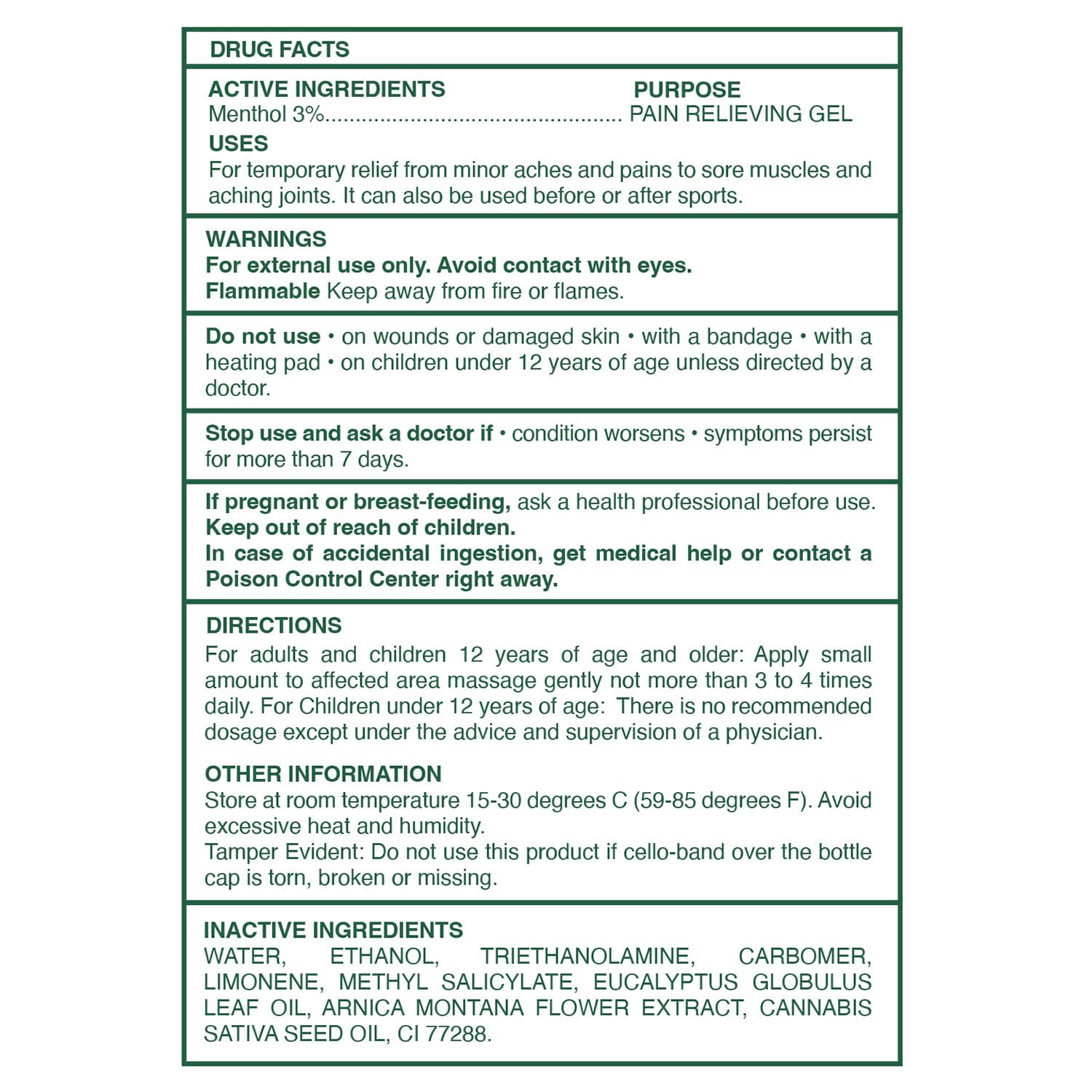 Ross D’Elen Green Menthol Gel Small - 3 Pack (3) ROSS D'ELENAu supplements