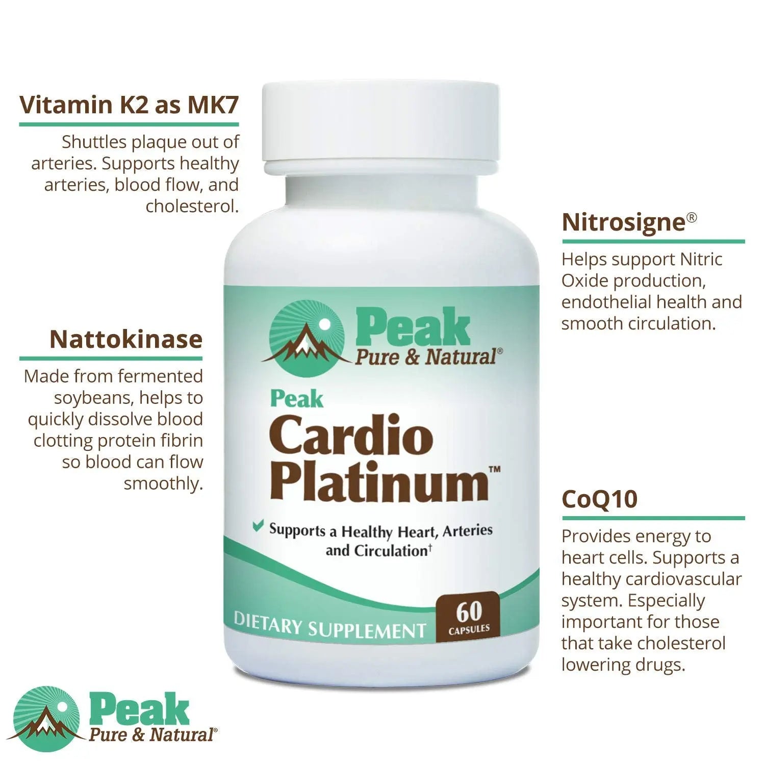 Peak Pure & Natural Peak Cardio Platinum 180 Capsules Peak Pure & NaturalAu supplements