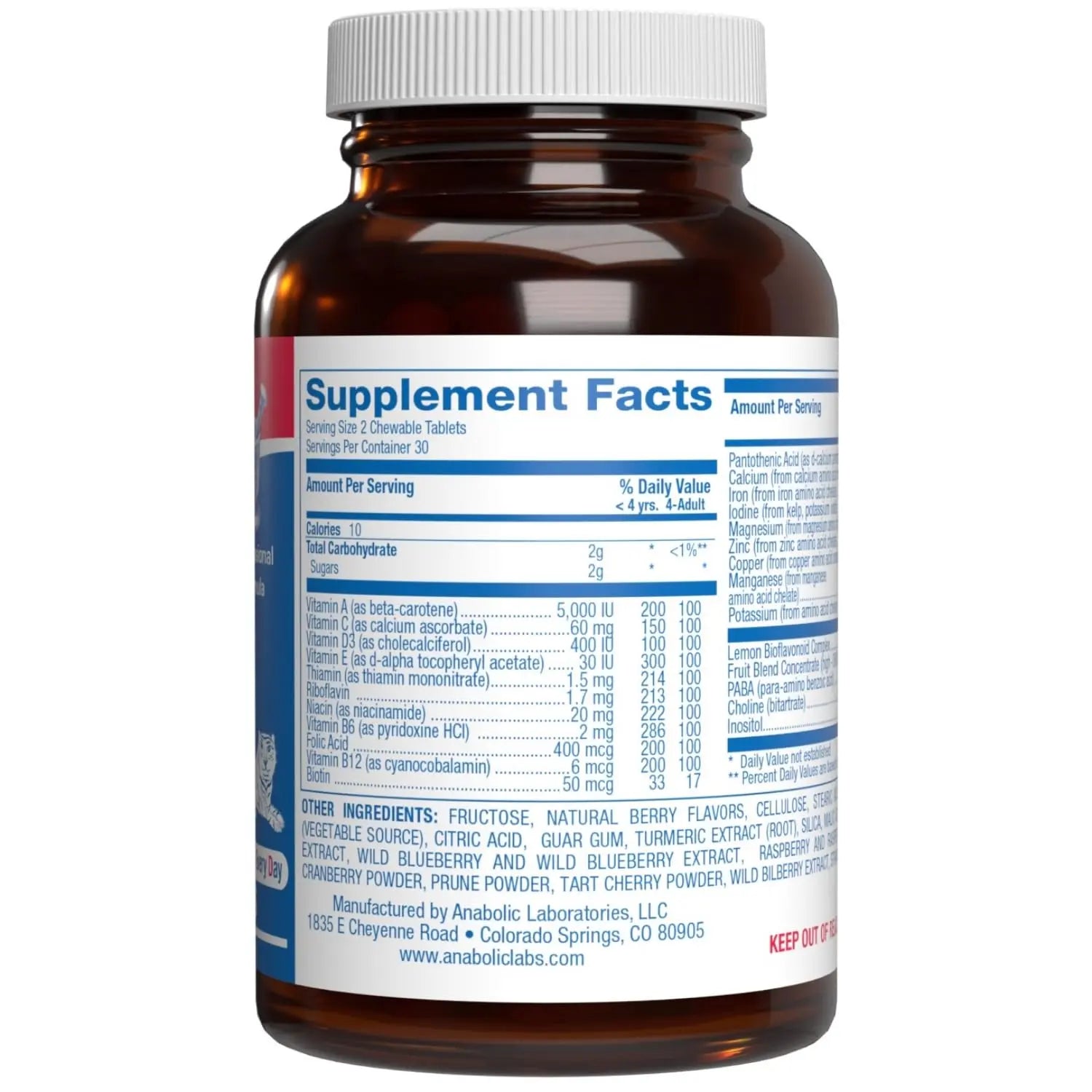 25-in-1 Kids Chewable Multivitamin - Clinically Formulated Kids Multivitamin with Iron Magnesium Vitamins A B Complex C D E Antioxidant Rich Fruit Extracts & More Anabolic LaboratoriesAu supplements