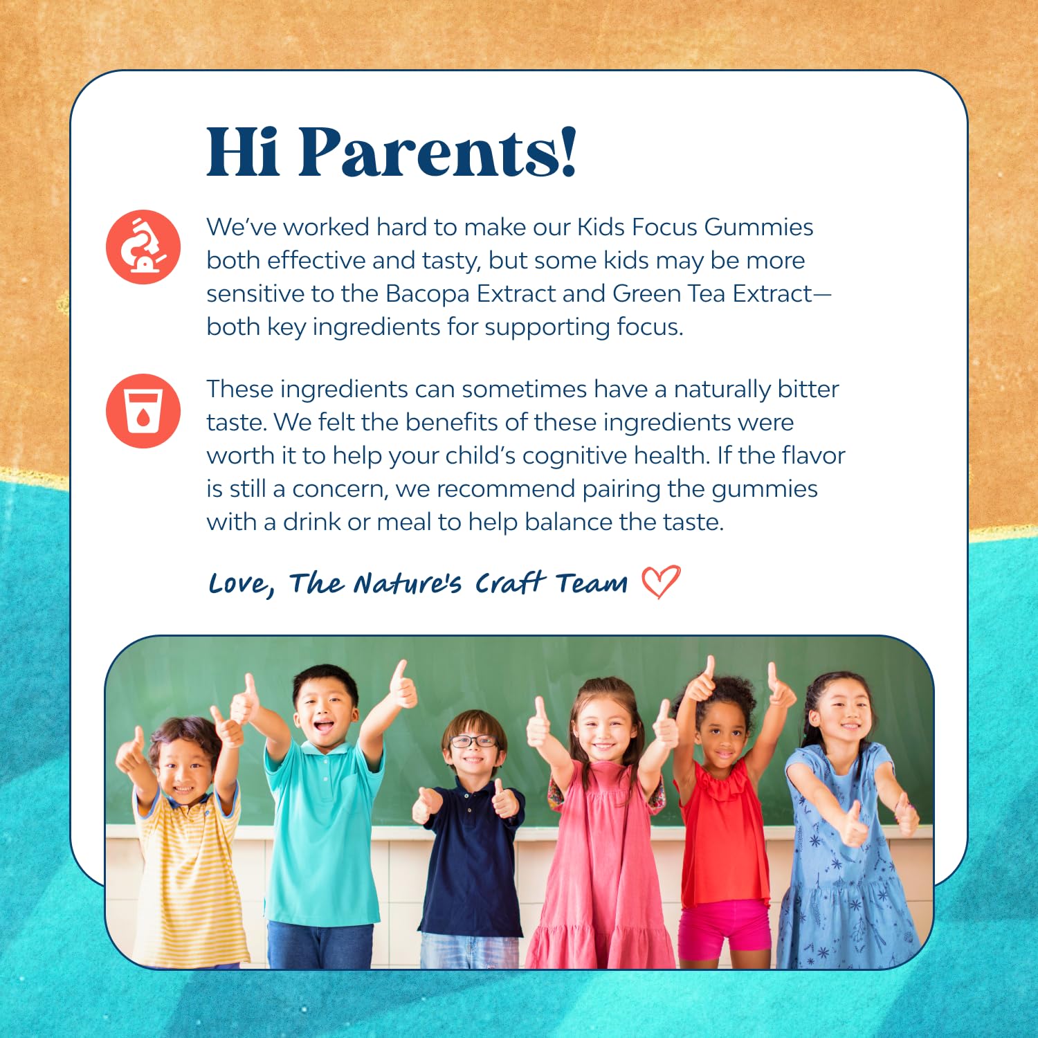 Kids Focus Gummies - Nootropics Brain Support Supplement for Kids with Green Tea Extract, B6 & B12 Vitamins for Memory and Brain Focus - Herbal Concentration Chews for Children - 90 Count Natures CraftAu supplements