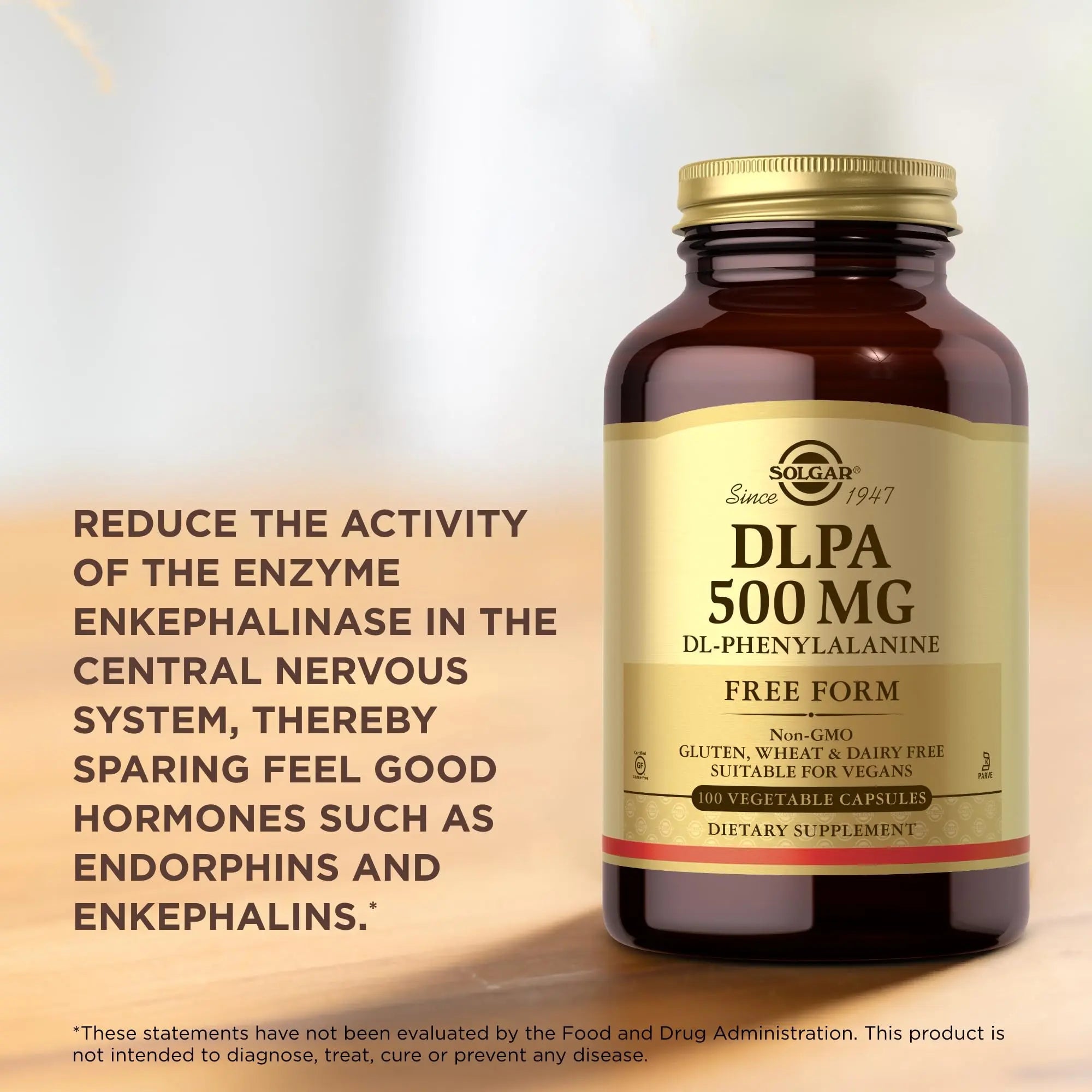 Solgar DLPA 500 mg - 100 Vegetable Capsules - Free Form DL-Phenylalanine - Non-GMO, Vegan, Gluten Free, Dairy Free, Kosher - 100 Servings SolgarAu supplements