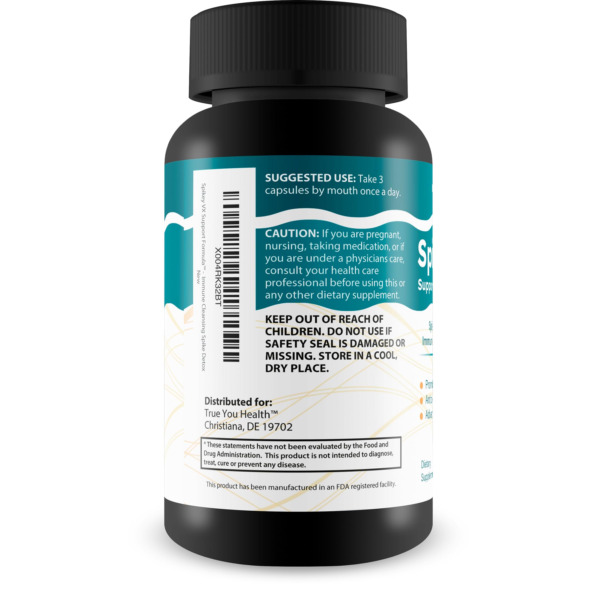 True You Health Spikey VX Support Formula - Our Best Spike Support Formula for Immune System Detox - Daily Zinc Immunity Capsules Vitamin C Immune Boost - Feel The Wellness Spike Detox The Wellness True You HealthAu supplements