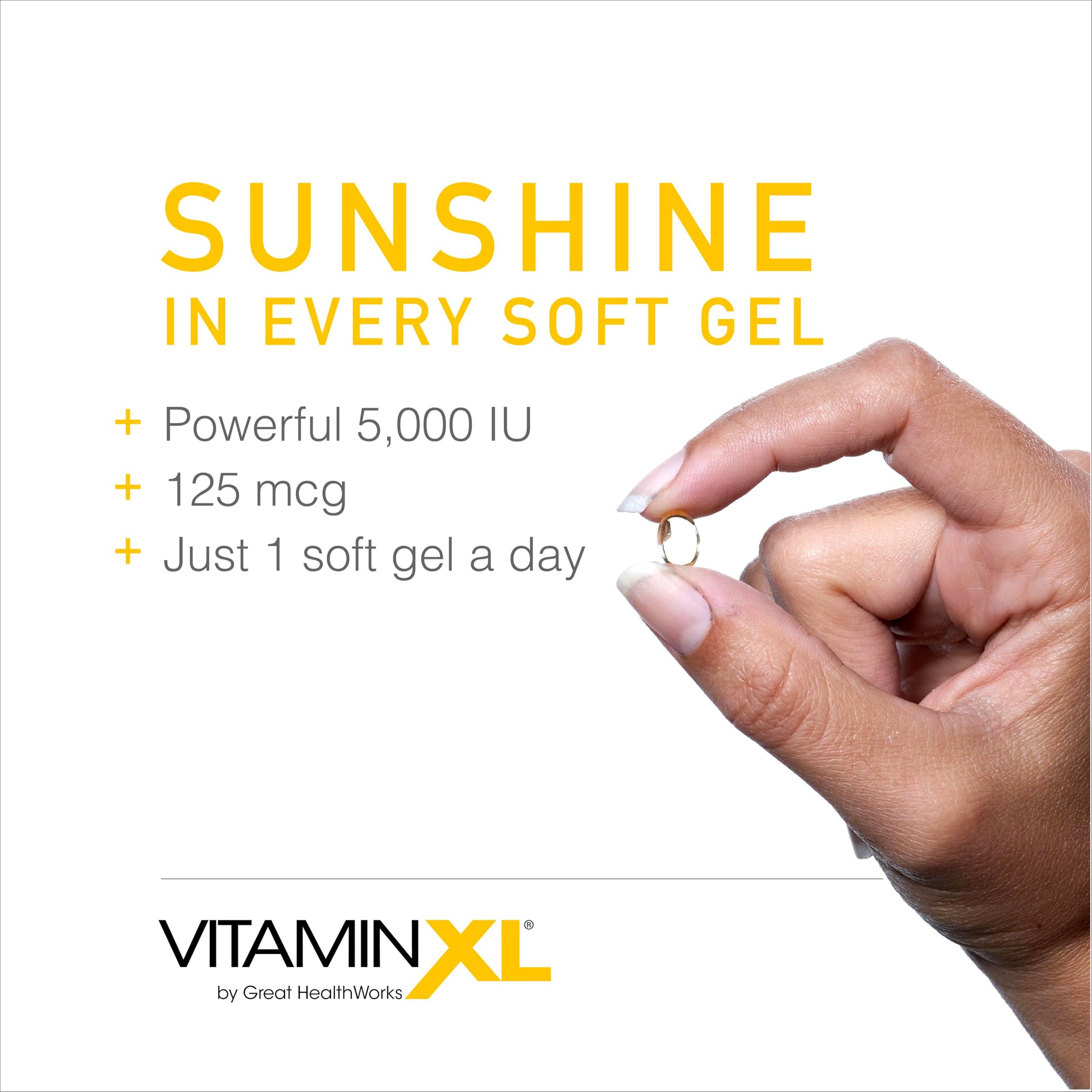 OmegaXL VitaminXL D3 High Potency Daily Vitamin D 5000 IU 125mcg Immune Support Supplement - Promotes Healthy Muscle Function & Strong Bones - Non-GMO, Gluten-Free - 30 Softgels OmegaXLAu supplements