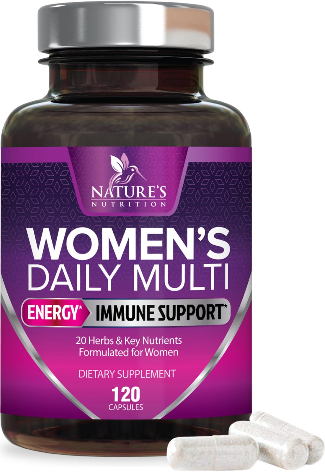 Multivitamin for Women - with Vitamins A, C, D, E, B6, B12, Zinc, Calcium & Magnesium, Womens Daily Multi Vitamin Multimineral Supplement for Bone Health, Energy & Immune Support - 120 Capsules Nature's NutritionAu supplements