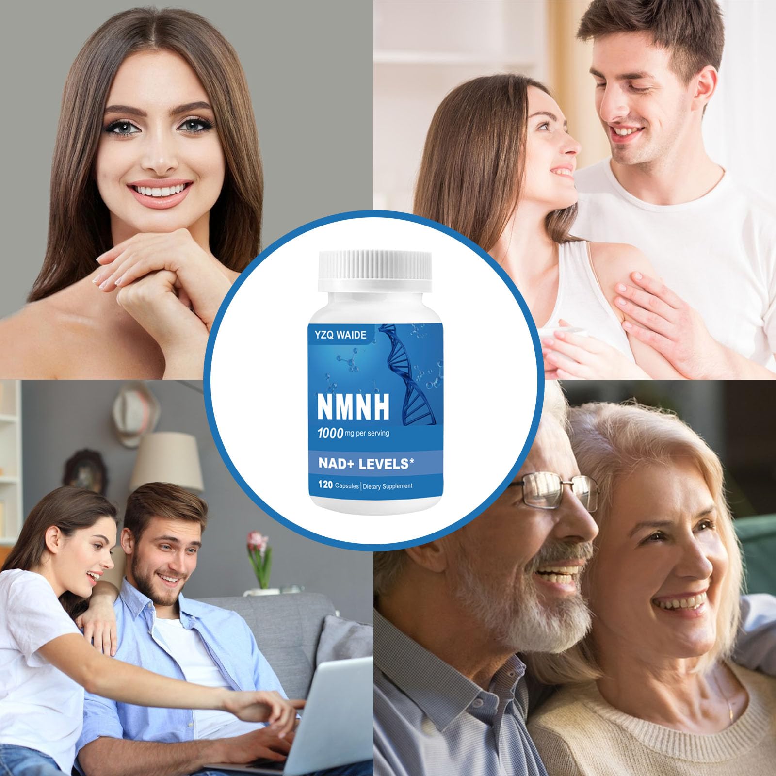 YZQ WAIDE NMNH (Dihydronicotinamide Mononucleotide), 1000mg NMNH Supplement to Boost NAD+ Levels Resveratrol Supplement with Quercetin for Energy, Aging, Non-GMO, Gluten Free, 120 Capsules YZQ WAIDEAu supplements