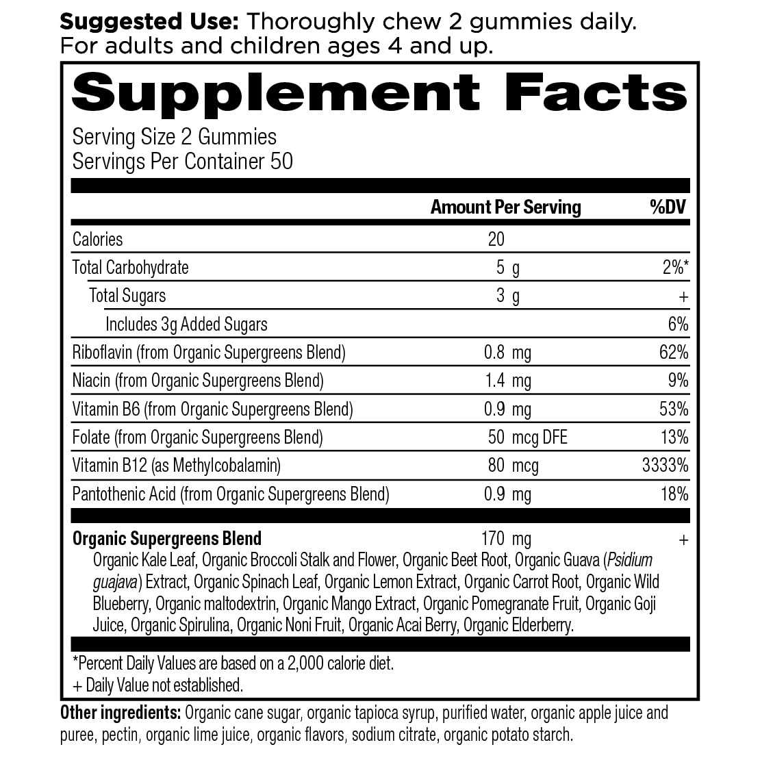 Ancient Nutrition Supergreens Gummy, Organic Superfood Gummy Made from Real Fruits, Vegetables and Herbs, for Digestive and Energy Support, 100 Count, Strawberry Watermelon Ancient NutritionAu supplements