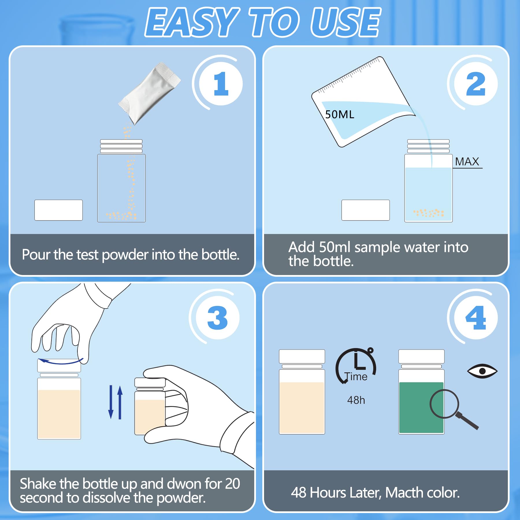 Coliform Bacteria Test Kit: 12-Pack Easy at-Home Well, Tap, Pool, Spring, Pond, Lake Drinking Water Quality Test FUNSWTMAu supplements