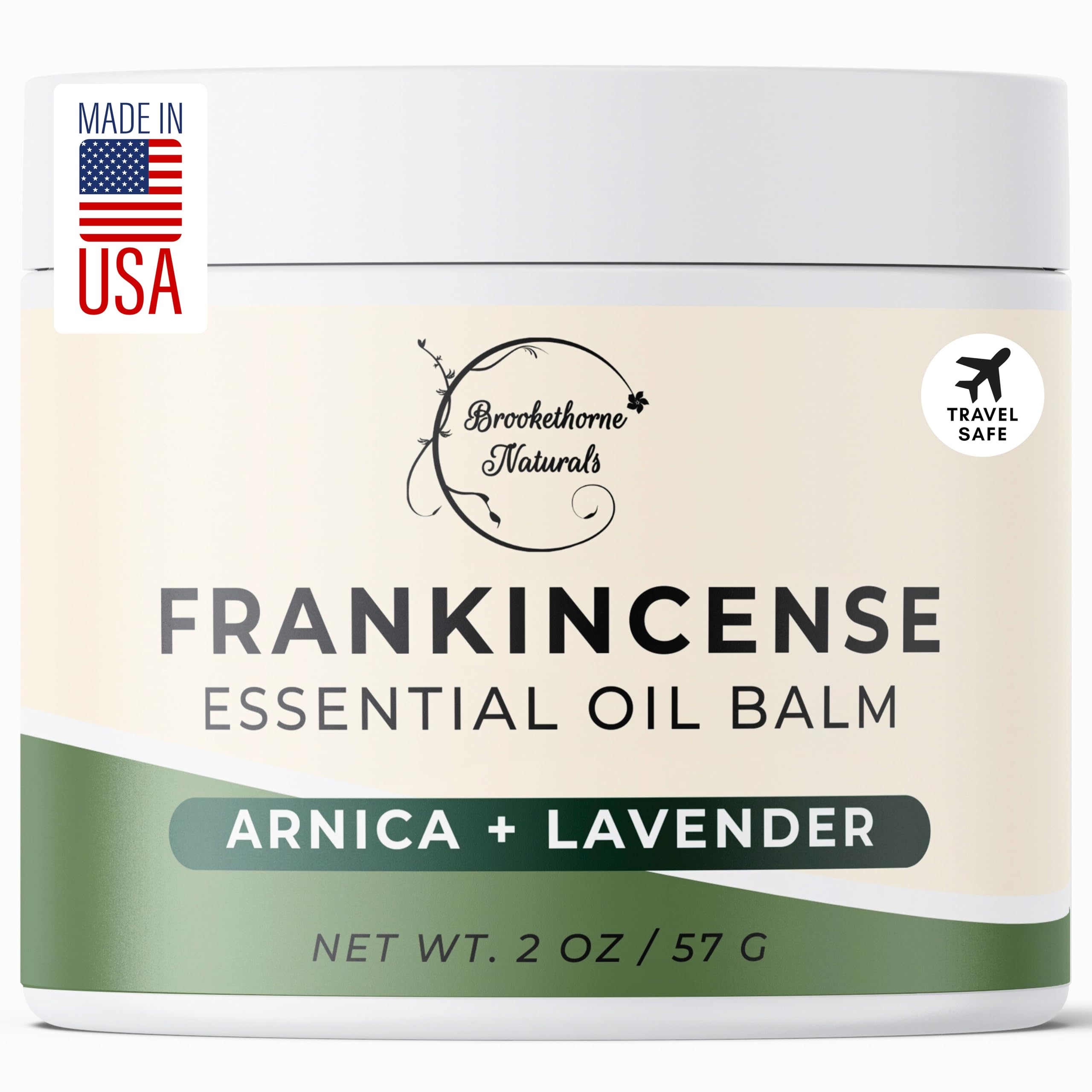 Brookethorne Naturals Frankincense Balm | Frankincense Essential Oil Balm for Skin Hydration | Soothing Muscle & Joint Support | Boswellia Extract, Arnica Montana, Castor Oil & Lavender 2oz Brookethorne NaturalsAu supplements