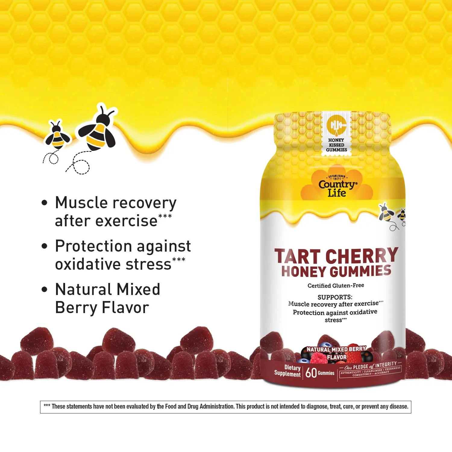Country Life® Tart Cherry & Adult Multivitamin Honey Gummies - Bundle - Non-GMO - Certified Gluten Free Country LifeAu supplements