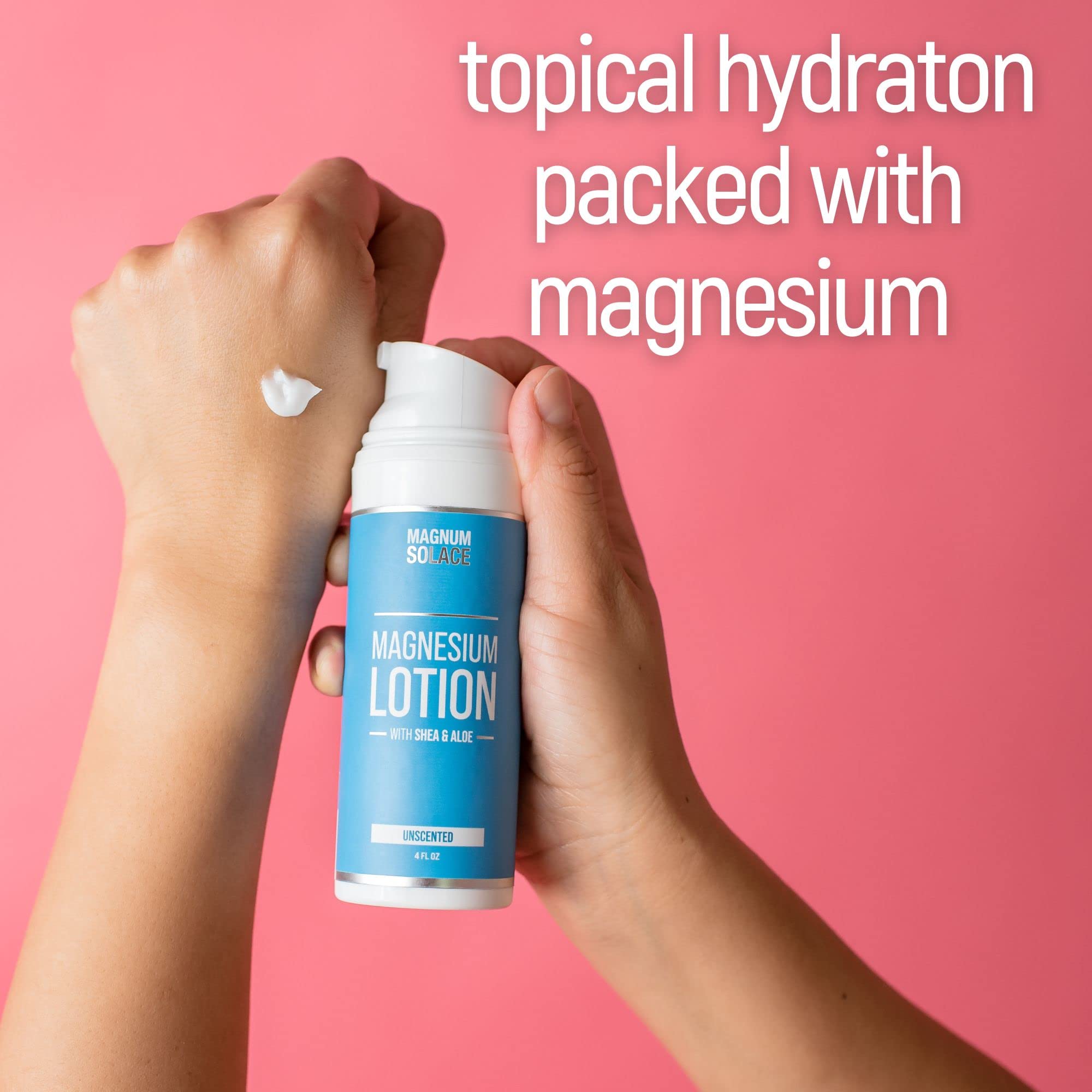 Magnum Solace Magnesium Lotion – Super Concentrated – Made with Aloe and Shea – For Leg Cramps, Sore Muscles & Joints, Rejuvenation – Safe for Kids, Made in the USA (Sandalwood) Magnum SolaceAu supplements