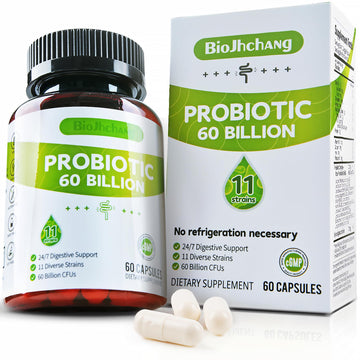 BioJhchang Probiotics Supplements 60 Billion CFUs 11 Diverse Strains Natural Prebiotics for Immune, Digestive Gut Health Supports Occasional Constipation Diarrhea Gas Bloating for Women & Men BioJhchangAu supplements