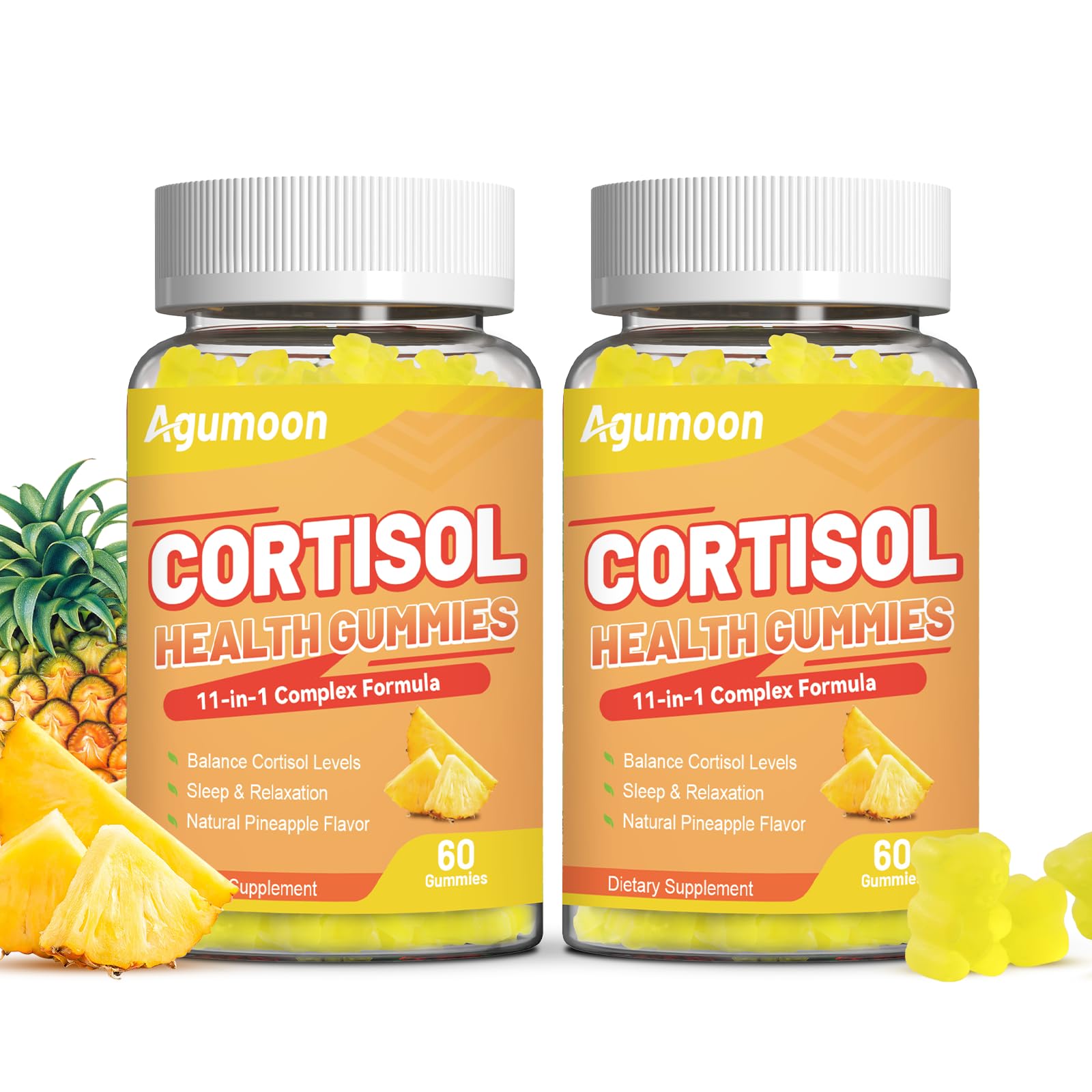 Agumoon Cortisol Gummies for Women, Cortisol Supplements with Ashwagandha, Magnesium, L-theanine, for Relaxation and Mood Support - 120 Gummies AgumoonAu supplements