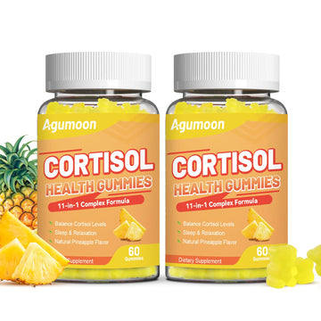 Agumoon Cortisol Gummies for Women, Cortisol Supplements with Ashwagandha, Magnesium, L-theanine, for Relaxation and Mood Support - 120 Gummies AgumoonAu supplements