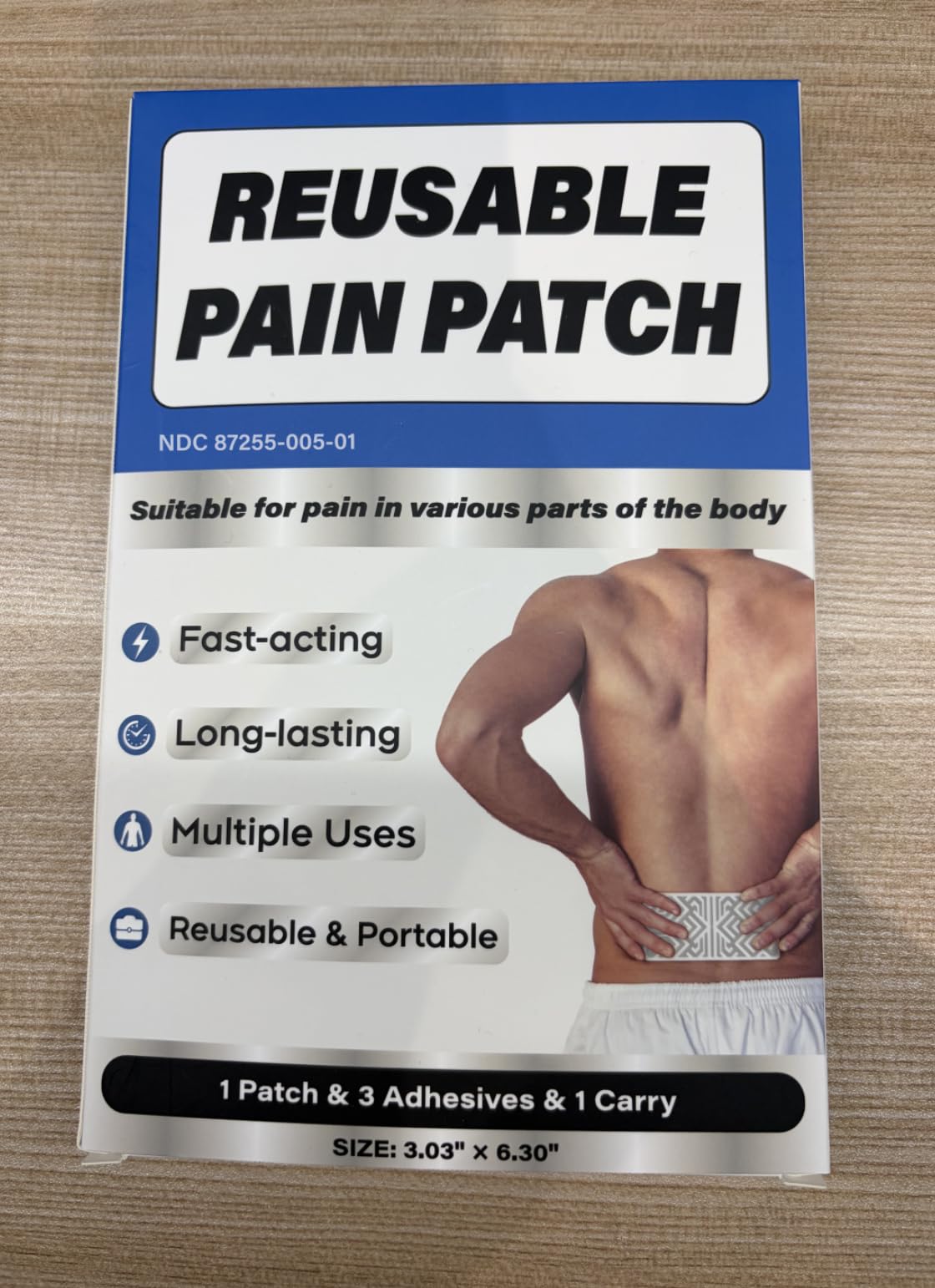 Teemofe Reusable Pain Patch, for Sore Muscle Relief - Pain Relief Patches for Back, Foot, Knee, Neck & More, Easy Adhesive Application, Fast Acting - Includes 1 Patch, 3 Adhesives&1 Carry Case-0327-1 TeemofeAu supplements
