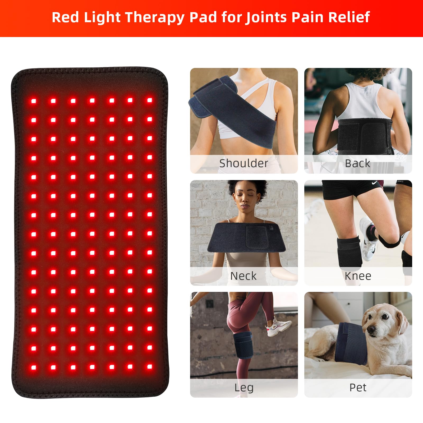 Red Light Therapy Infrared Light Therapy Heating Wrap Belt for Body Back Knee Shoulder Waist Muscle Pain AKYSUNAu supplements