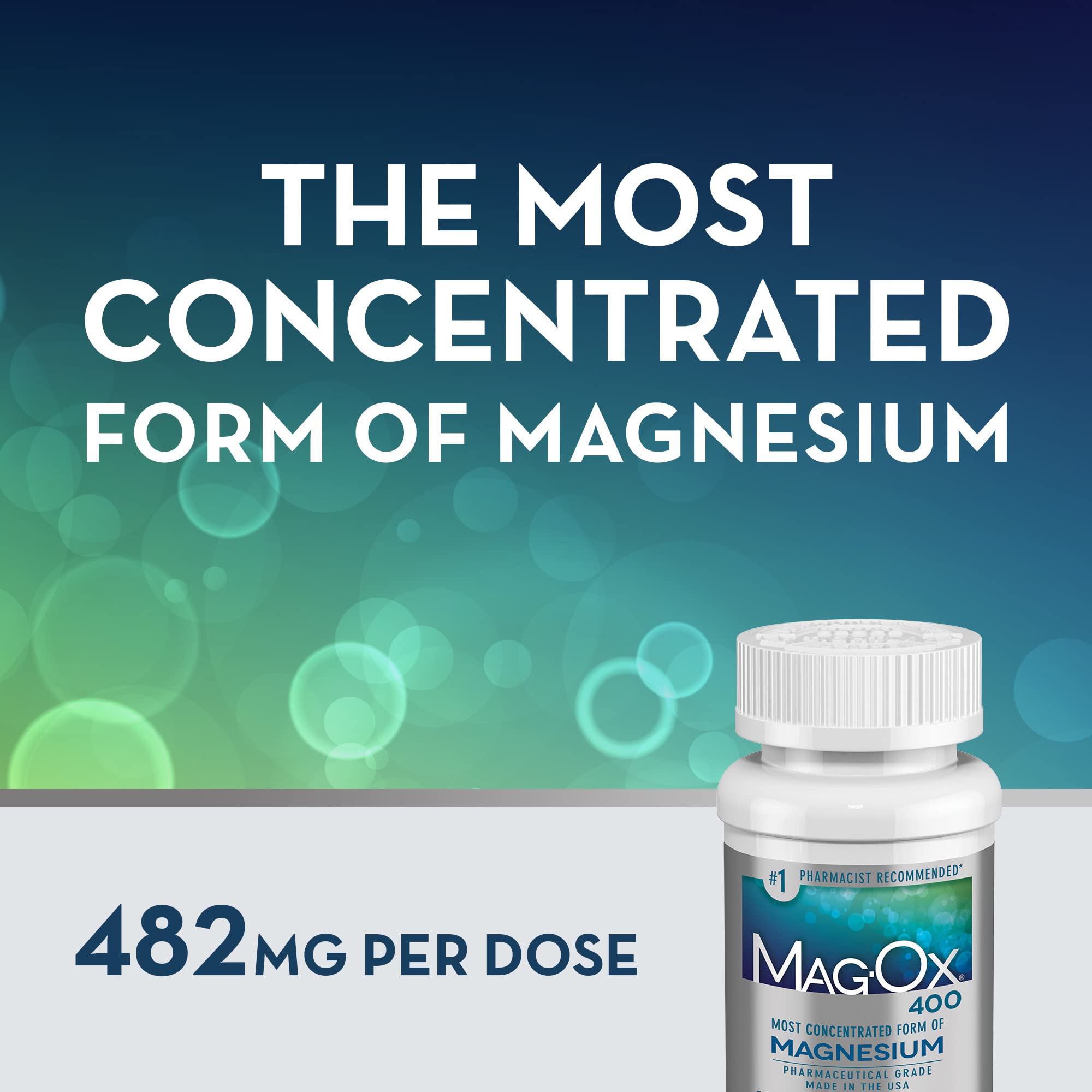 Mag-Ox Magnesium Supplement, Pharmaceutical Grade Magnesium Oxide 483mg, Most Concentrated Form of Magnesium, 120 Tablets (Pack of 3) Mag-Ox 400Au supplements
