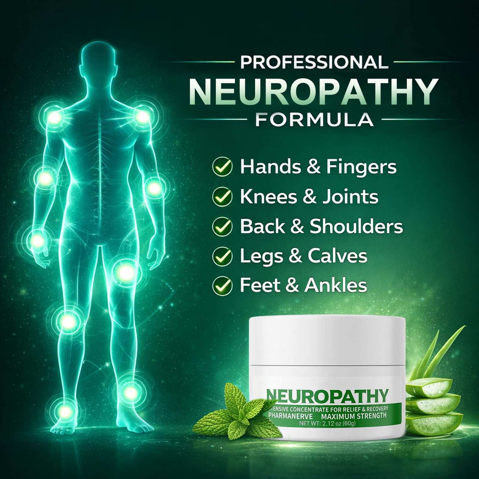 Neuropathy Pain Relief for Feet & Legs, Plant-Based Neuropathy Cream with Arnica, MSM & Vitamin B6 Soothing Formula, Fast-Acting Nerve Pain Relief Cream, Fast-Absorbing,Non-Greasy Daily Support-2.12OZ QQBBMZZAu supplements